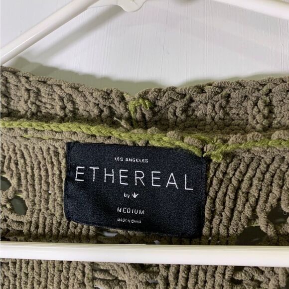 Anthropologie Paper Crane Medium Olive Green Cardigan Sweater - Picture 3 of 4